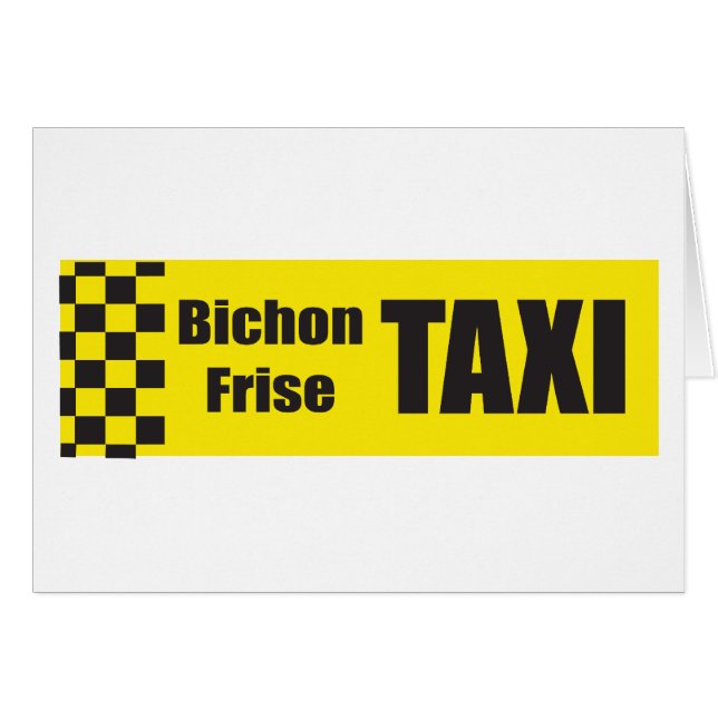 Taxi Bichon Frise Hälsningskort (Framsidan Horizontal)