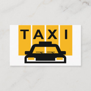 Taxi bil gula ränder visitkort