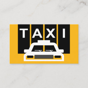 Taxi bil på svarta ränder visitkort