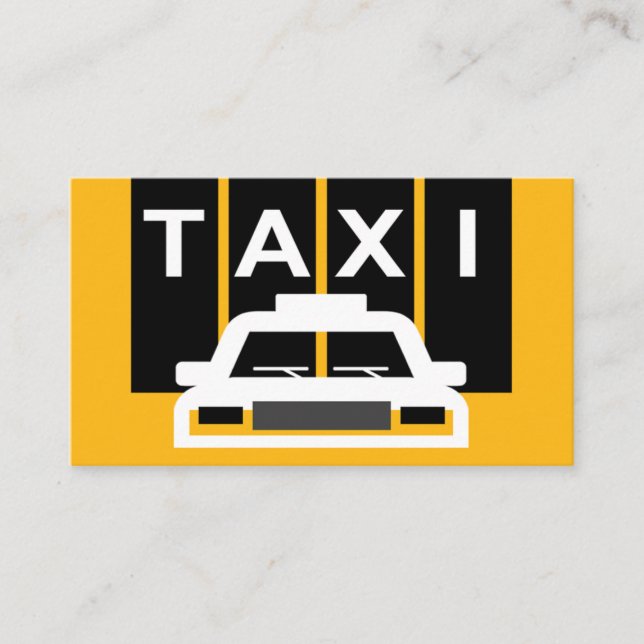 Taxi bil på svarta ränder visitkort (Framsida)