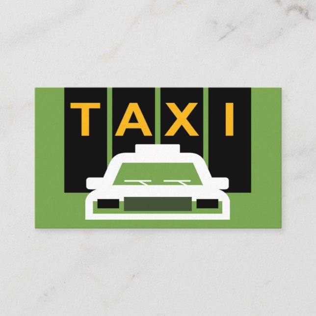 Taxi bil vertikala svarta ränder visitkort (Framsida)