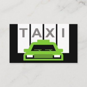 Taxi bil vertikala vita ränder visitkort