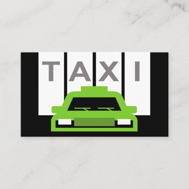 Taxi bil vertikala vita ränder visitkort (Framsida)