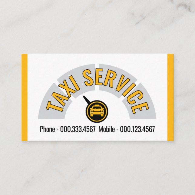 Taxi Bilmätare Cab Körning Visitkort (Framsida)