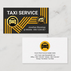 Taxi-bilridering på rutten Gult Taxi Visitkort