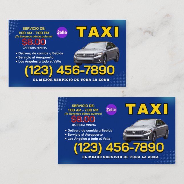 TAXI BUSINESS CARD VISITKORT (Fram/baksida)