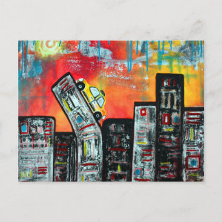 Taxi Cab City Art Vykort