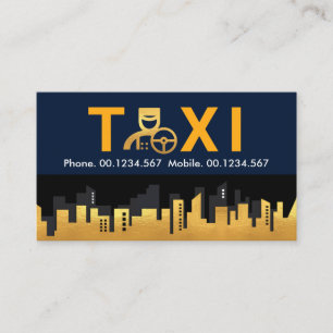 Taxi Chauffeur Guld City Skyline Visitkort
