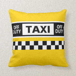Taxi-chauffören New York off Duty Gult Black White Kudde
