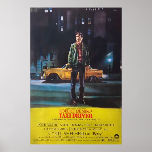 Taxi Driver 1976 Movie Art Poster (Framsidan)