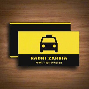 Taxi Driver Black & Gult Processionell Logotyp Visitkort