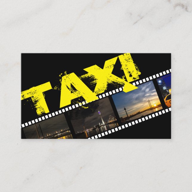 Taxi driver cabdriver transporter city chauffeur visitkort (Framsida)