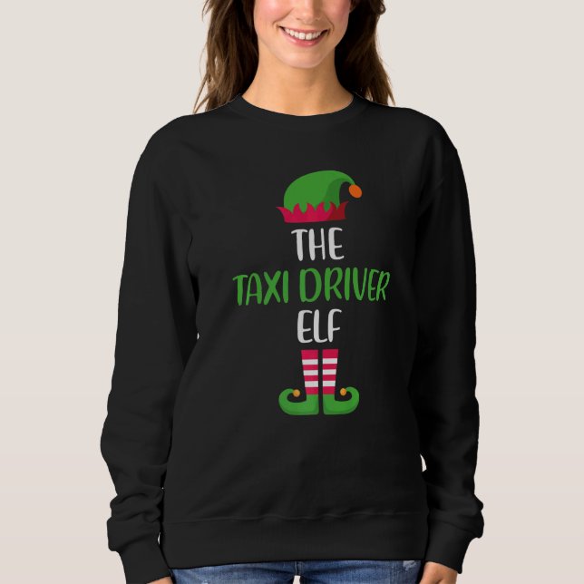 Taxi Driver Elf Family Matching Group Christmas Pa T Shirt (Framsida)