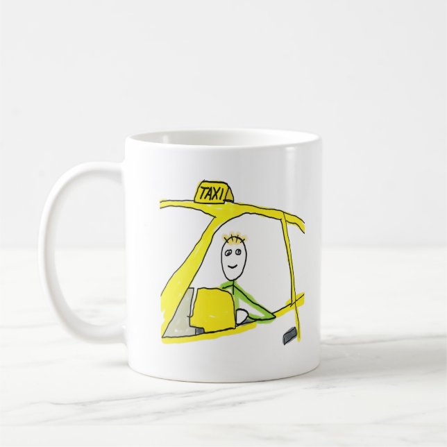 Taxi Driver Stickman Kaffemugg (Vänster)