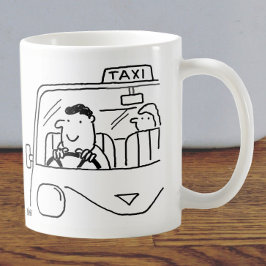 Taxi Driver Tecknad Kaffemugg