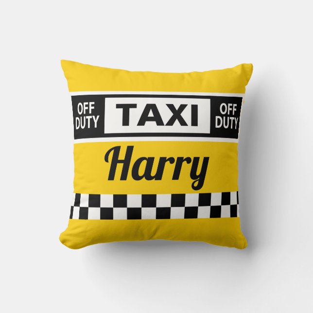 Taxi-drivrutin Pension Gift Roligt Gult Cab Kudde (Framsida)