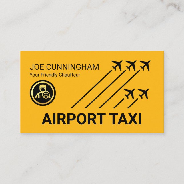 Taxi Flygplan Flygplats Landningsbana Visitkort (Framsida)