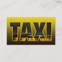 Taxi förarhytten gult taxi i centrala ljus visitkort