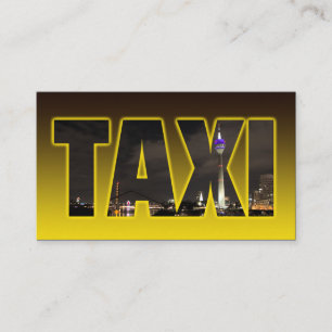 Taxi förarhytten gult taxi i centrala ljus visitkort