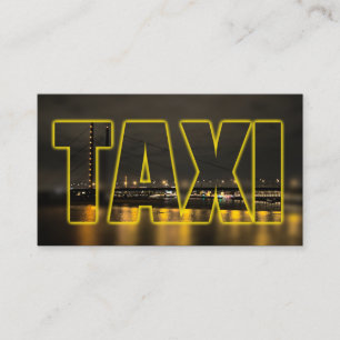 Taxi förarhytten gult taxi i centrala ljus visitkort
