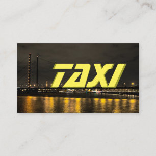 Taxi förarhyttens stad ljus på natten visitkort