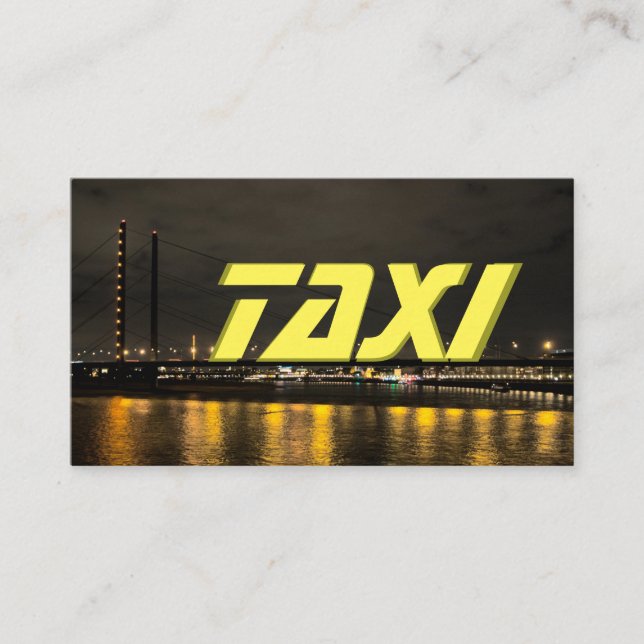 Taxi förarhyttens stad ljus på natten visitkort (Framsida)