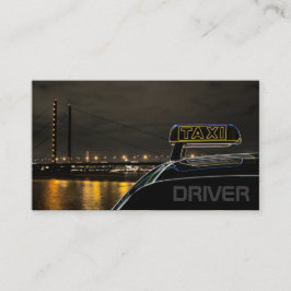 Taxi förarhyttens stad ljus på natten visitkort
