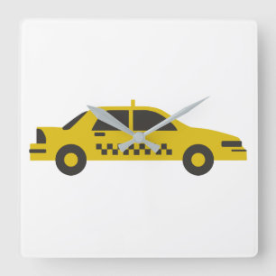 Taxi Fyrkantig Klocka
