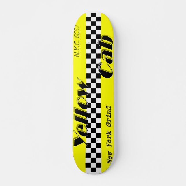 Taxi! Gul skateboard för cabkontrollördesign (Framsida)