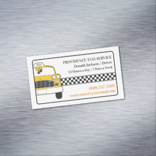 Taxi Gult Cab Magnetiska Visitkort