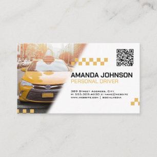 Taxi Gult Cab QR-Affärskort Visitkort