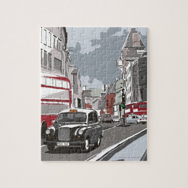 Taxi i London Pussel (Vertikal)
