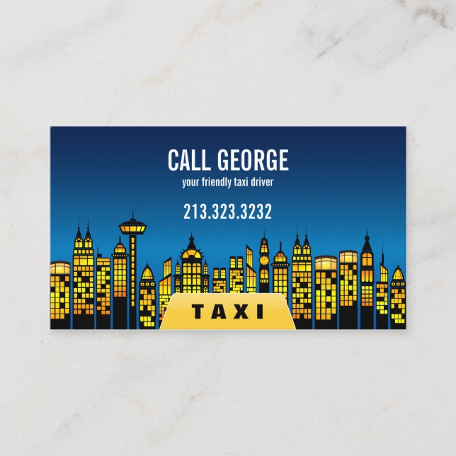 Taxi i Natten Visitkort (Framsida)
