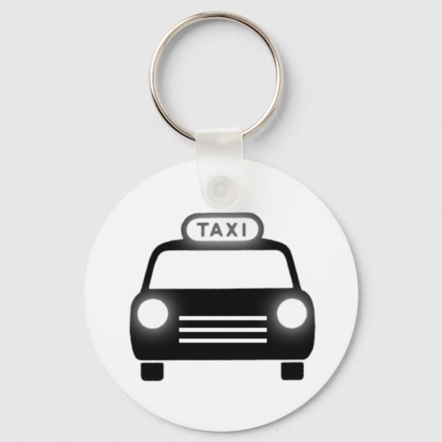 Taxi i Svartvitt Nyckelring (Framsida)