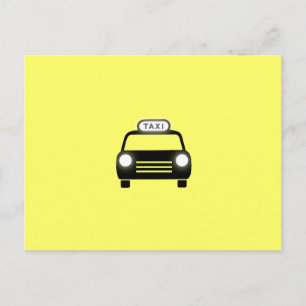 Taxi i Svartvitt Vykort