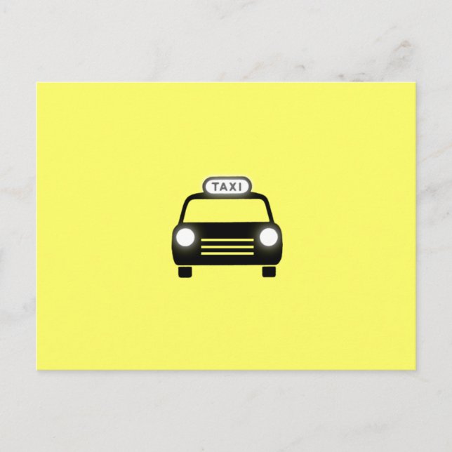 Taxi i Svartvitt Vykort (Framsida)