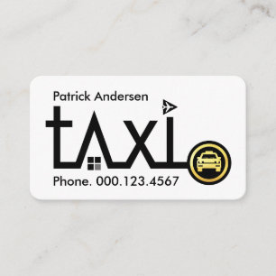 Taxi Kabin Rutt Transport Riktning Visitkort