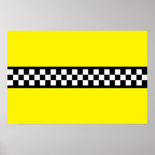 Taxi Kontroll Randigt Mönster Poster