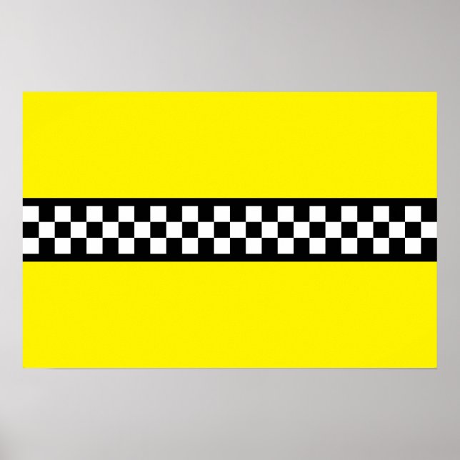 Taxi Kontroll Randigt Mönster Poster (Framsidan)