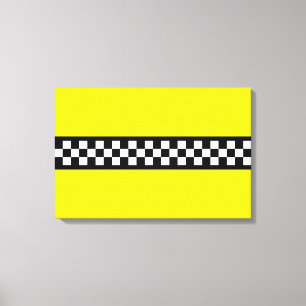 Taxi Kontroll Randmönster Canvastryck