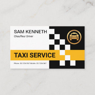 Taxi kryssruta för Retro Gult - drivrutin för k Visitkort