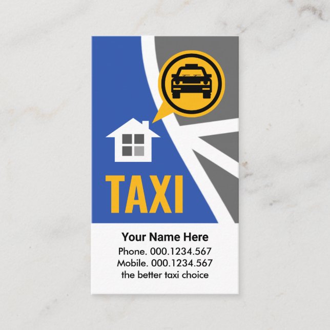 Taxi Map Route Cab Service Visitkort (Framsida)