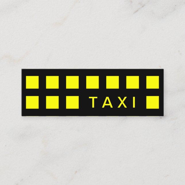 TAXI (mod fyrkanter) Mini Visitkort (Framsida)