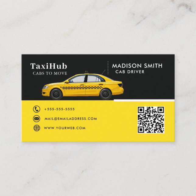 Taxi modern minimalist business card visitkort (Framsida)