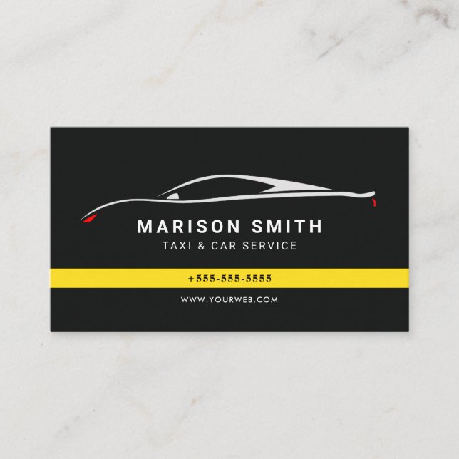 Taxi modern minimalist business card visitkort (Framsida)