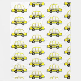 TAXI! New York City NYC Checkated Gult Cab Fleecefilt