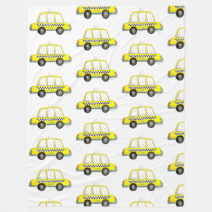 TAXI! New York City NYC Checkated Gult Cab Fleecefilt