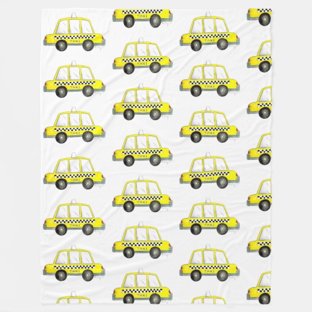 TAXI! New York City NYC Checkated Gult Cab Fleecefilt (Framsidan)