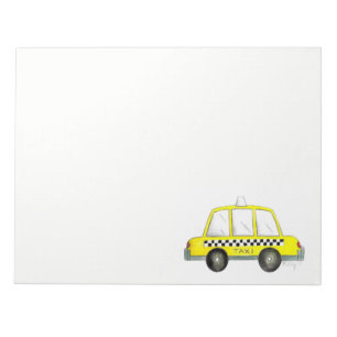 Taxi NYC Gult New York City Checkered Cab Gift Anteckningsblock