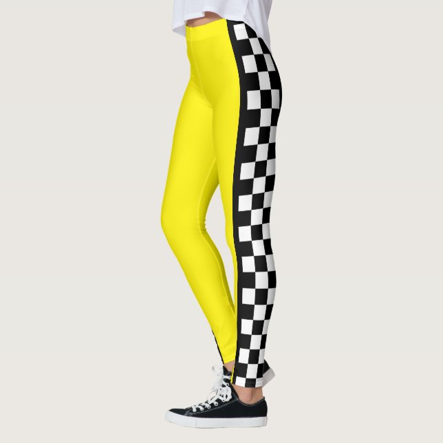 Taxi Rand Mönster Leggings (Vänster)